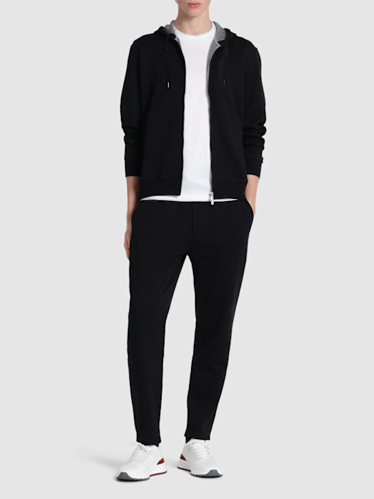 Brunello Cucinelli: Leisure ジップスウェットシャツ - ブラック - men_1 | Luisa Via Roma