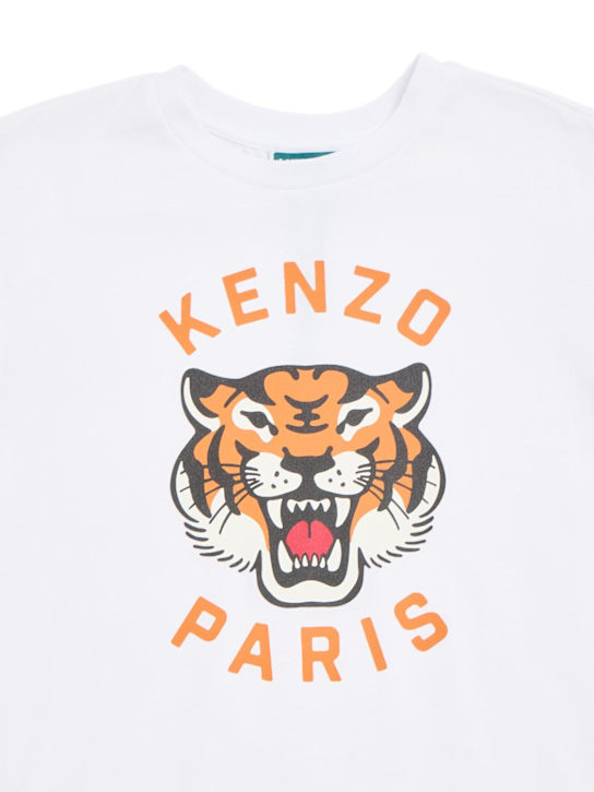 Kenzo Kids: コットンジャージーワンピース - ホワイト - kids-girls_1 | Luisa Via Roma