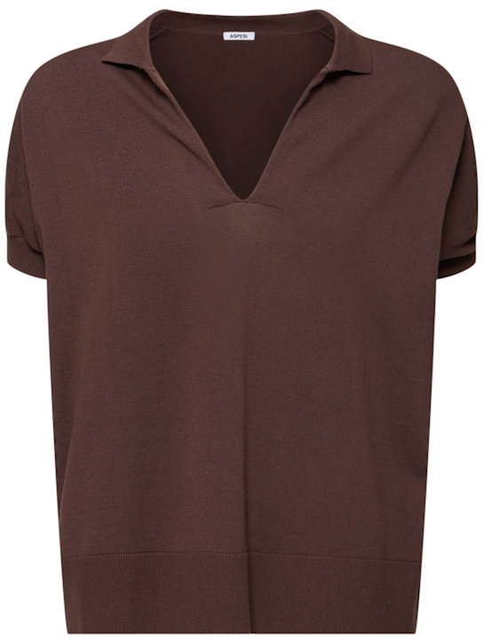 ASPESI: Cotton polo top - women_0 | Luisa Via Roma