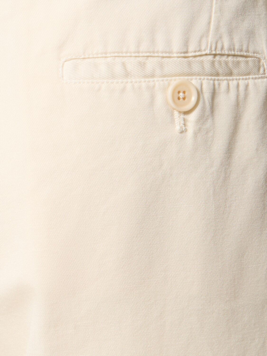ASPESI: Pantaloni larghi in lino e cotone - Avorio - women_4 | Luisa Via Roma