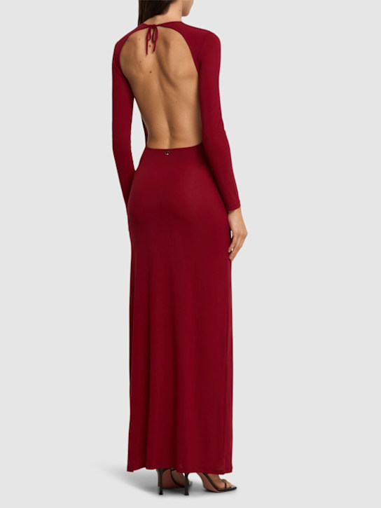 Rabanne: 长款连衣裙 - 酒红色 - women_2 | Luisa Via Roma
