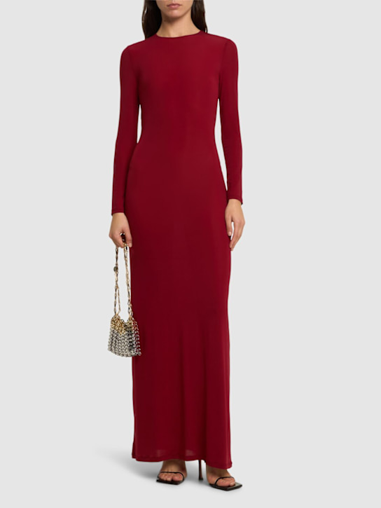 Rabanne: 长款连衣裙 - 酒红色 - women_1 | Luisa Via Roma