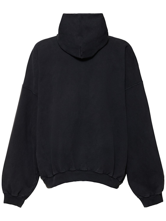 Balenciaga: 3D liquified effect cotton hoodie - Washed Black - men_3 | Luisa Via Roma