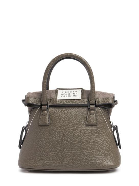 Maison Margiela: Micro 5AC Classique grain leather bag - Graphite - women_0 | Luisa Via Roma