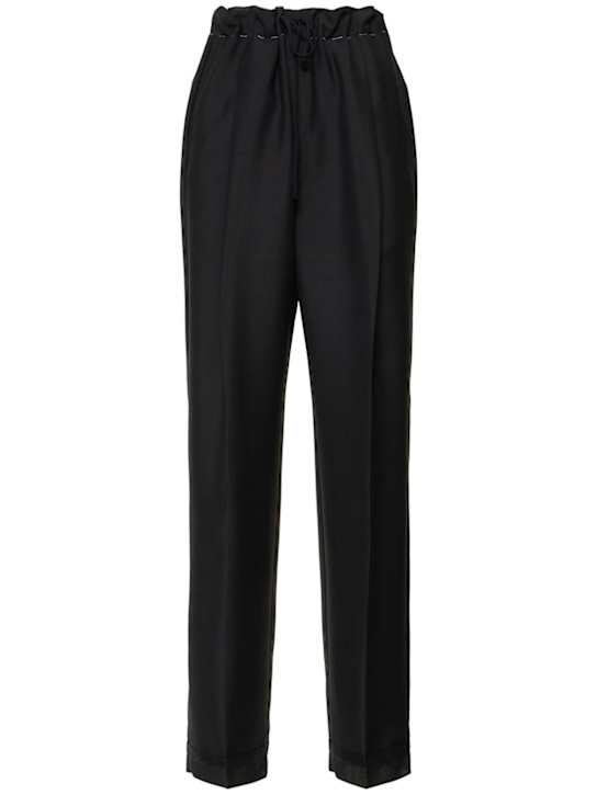 Maison Margiela: Wool & mohair straight pants - women_0 | Luisa Via Roma