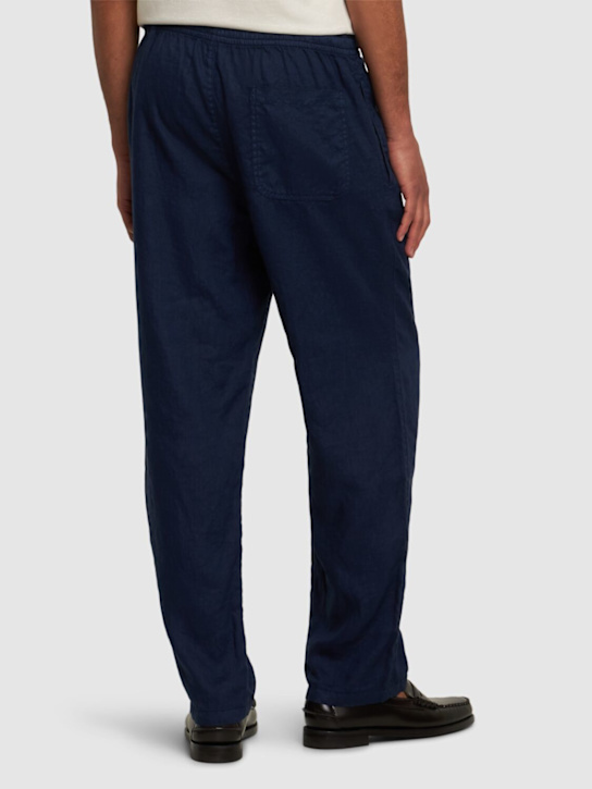 ASPESI: Garment-dyed lightweight linen pants - Blue - men_2 | Luisa Via Roma