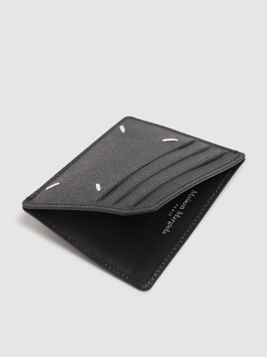 Maison Margiela: Grained leather card holder - men_1 | Luisa Via Roma