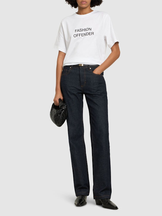 Victoria Beckham: Slogan コットンTシャツ - women_1 | Luisa Via Roma