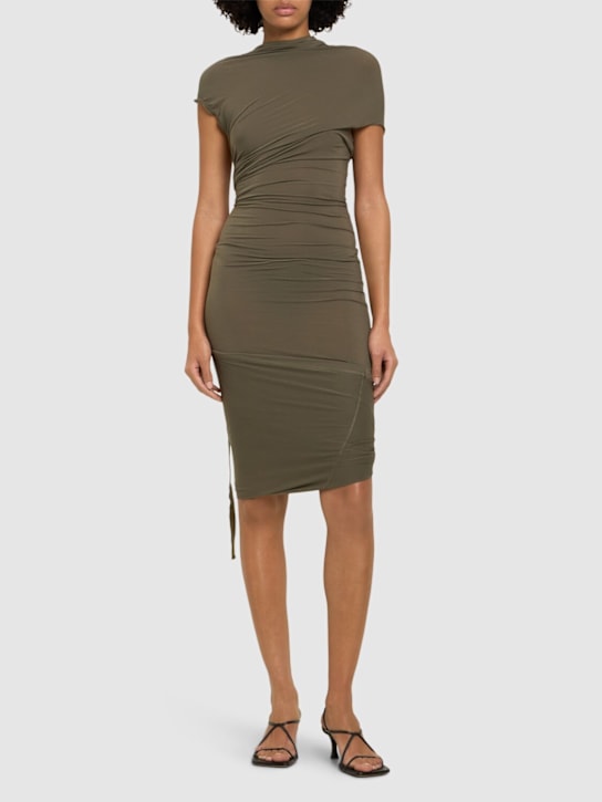 Helmut Lang: Fluid draped mini dress - women_1 | Luisa Via Roma