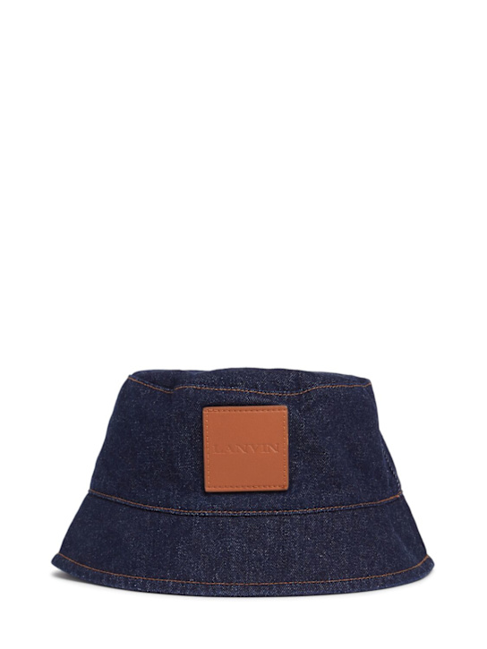 Lanvin: Cappello bucket in denim di misto cotone - kids-girls_0 | Luisa Via Roma