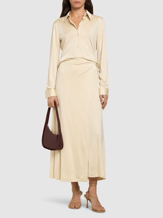 Helmut Lang: Fluid viscose midi wrap skirt - women_1 | Luisa Via Roma