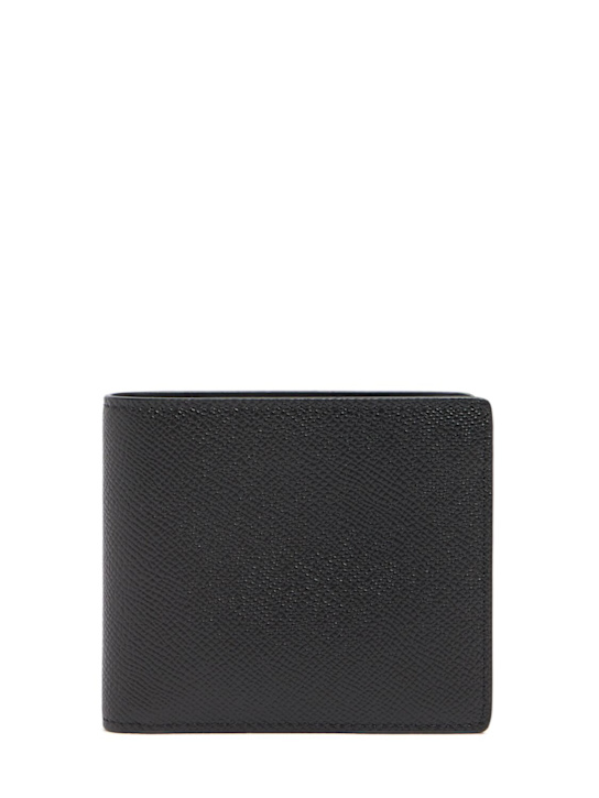 Maison Margiela: Logo grainy leather billfold wallet - men_0 | Luisa Via Roma