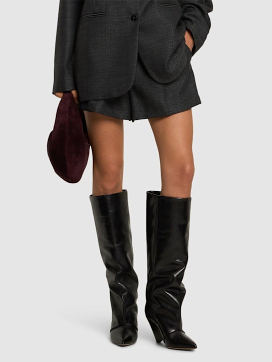Isabel Marant: 90mm Lyena-Gb leather tall boots - women_1 | Luisa Via Roma