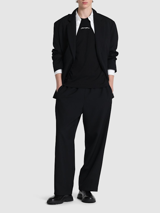 Dolce&Gabbana: Cotton jersey crewneck t-shirt - Black - men_1 | Luisa Via Roma