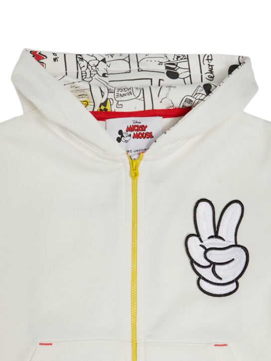 Marc Jacobs: Felpa Mickey Mouse in cotone / zip e cappuccio - kids-girls_1 | Luisa Via Roma