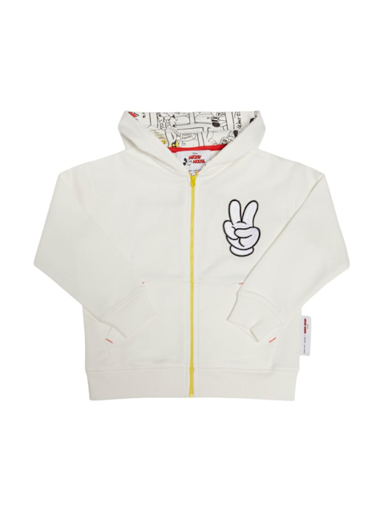 Marc Jacobs: Felpa Mickey Mouse in cotone / zip e cappuccio - kids-girls_0 | Luisa Via Roma