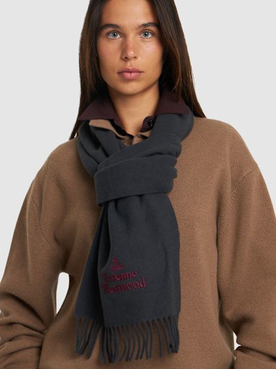 Vivienne Westwood: Wool embroidered logo scarf - women_1 | Luisa Via Roma