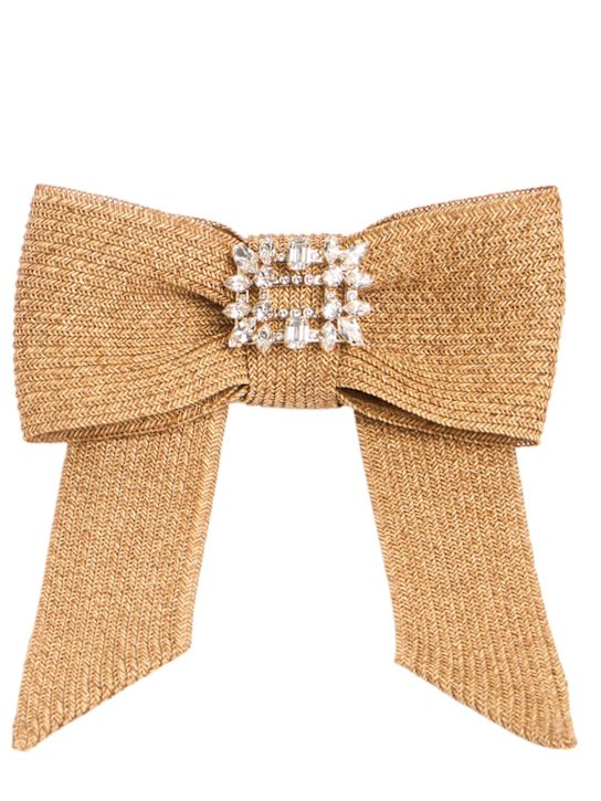 Roger Vivier: RV Broche bow hair clip - Crema Chiaro - women_0 | Luisa Via Roma