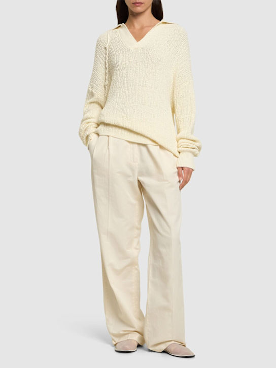 ASPESI: Cotton long sleeved polo top - women_1 | Luisa Via Roma