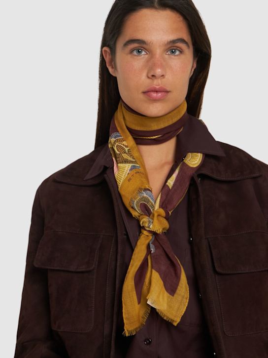 Etro: Tosca printed cashmere scarf - women_1 | Luisa Via Roma
