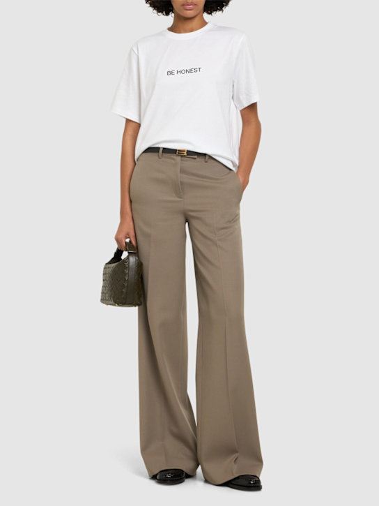 Victoria Beckham: Slogan cotton t-shirt - women_1 | Luisa Via Roma