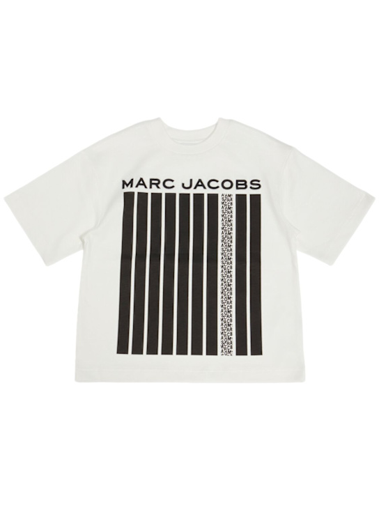 Marc Jacobs: Embroidered cotton jersey t-shirt - Off-White - kids-girls_0 | Luisa Via Roma