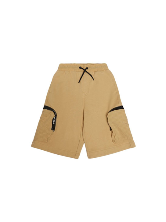 Marc Jacobs: Cotton French terry shorts - Beige - kids-boys_0 | Luisa Via Roma