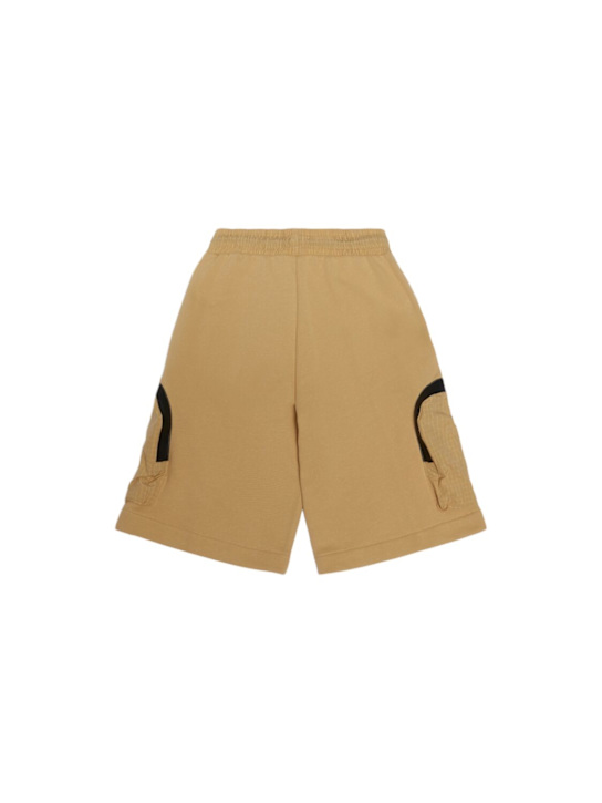 Marc Jacobs: Cotton French terry shorts - Beige - kids-boys_2 | Luisa Via Roma