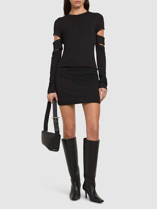 Helmut Lang: Slash cut out jersey midi dress - women_1 | Luisa Via Roma