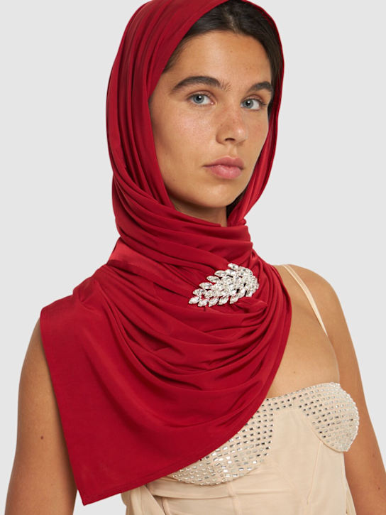 Magda Butrym: Cupro blend scarf w/ brooch - women_1 | Luisa Via Roma