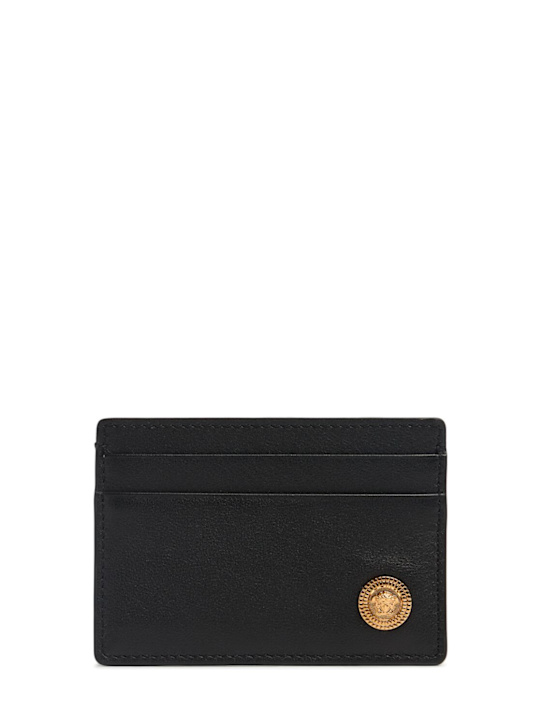 Versace: Leather logo card case - men_0 | Luisa Via Roma