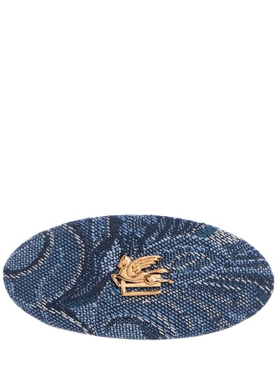 Etro: Fiore denim hair clip - women_0 | Luisa Via Roma