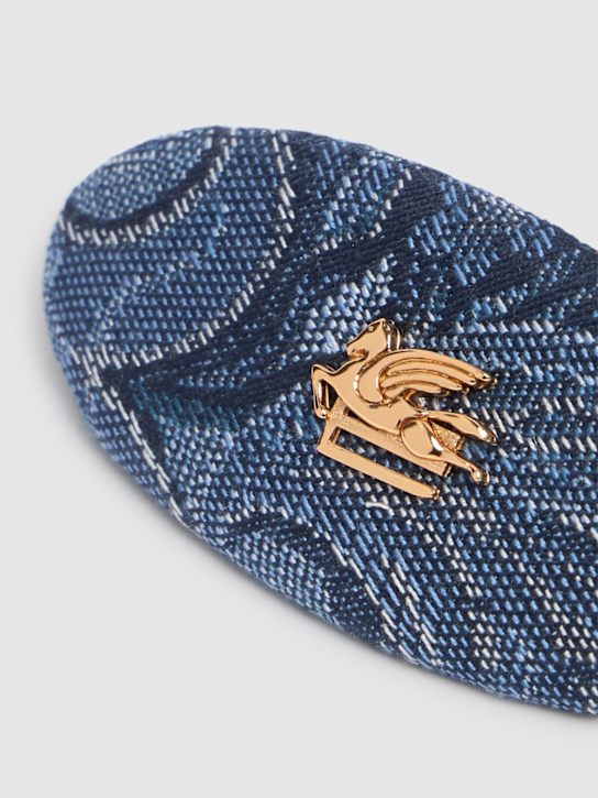 Etro: Fiore denim hair clip - women_1 | Luisa Via Roma