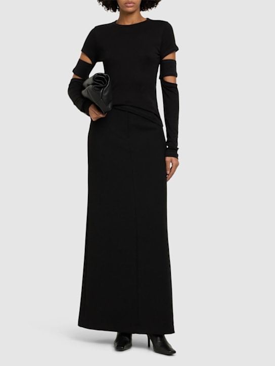 Helmut Lang: Slash cut out long sleeve top - women_1 | Luisa Via Roma