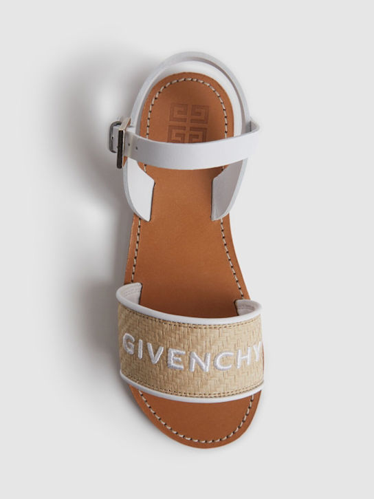Givenchy: Sandaletten aus Leder mit Logo - kids-girls_1 | Luisa Via Roma