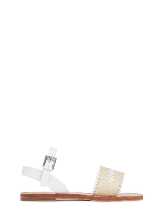 Givenchy: Sandaletten aus Leder mit Logo - kids-girls_0 | Luisa Via Roma