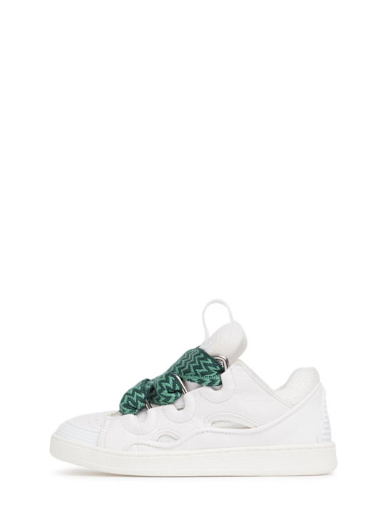 Lanvin: Curb leather lace-up sneakers - kids-boys_0 | Luisa Via Roma