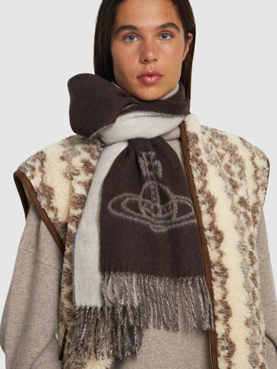 Vivienne Westwood: Wool single orb double scarf - women_1 | Luisa Via Roma