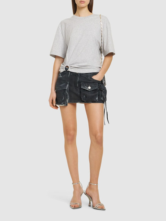 Rabanne: Cotton jersey t-shirt - Grey - women_1 | Luisa Via Roma