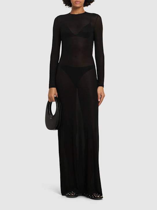 Rabanne: Second skin long dress - Black - women_1 | Luisa Via Roma