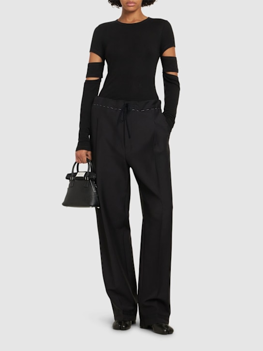 Maison Margiela: Wool & mohair straight pants - women_1 | Luisa Via Roma