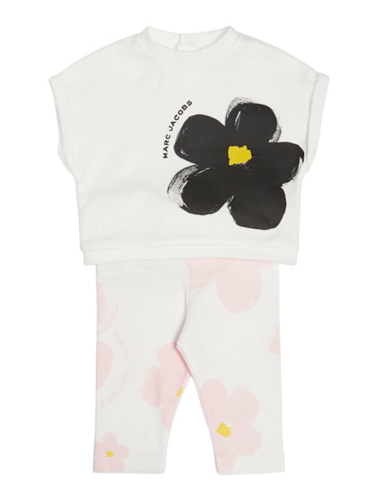 Marc Jacobs: T-shirt e leggings in cotone interlock - kids-girls_0 | Luisa Via Roma