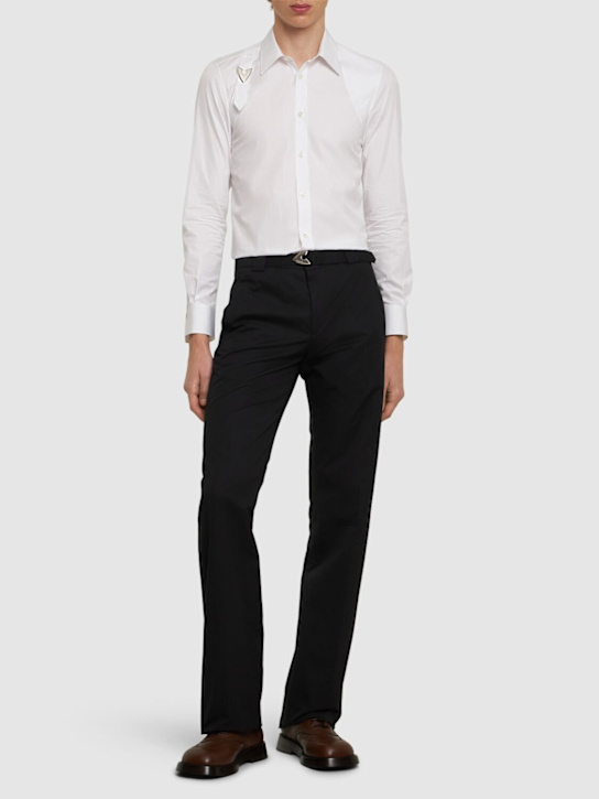 McQueen: Pantalones de algodón - Negro - men_1 | Luisa Via Roma