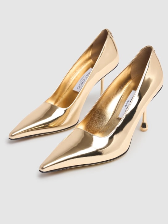 Jimmy Choo: 80mm Ixia liquid leather pumps - Gold - women_2 | Luisa Via Roma