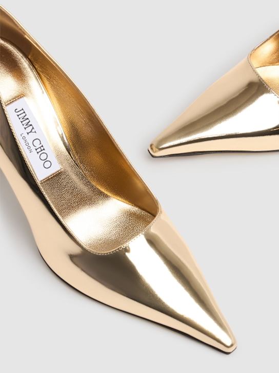 Jimmy Choo: 80mm Ixia liquid leather pumps - Gold - women_3 | Luisa Via Roma