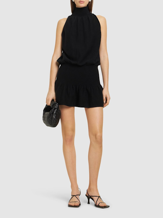 Alexander Wang: Vestito dolcevita con volant - Nero - women_1 | Luisa Via Roma