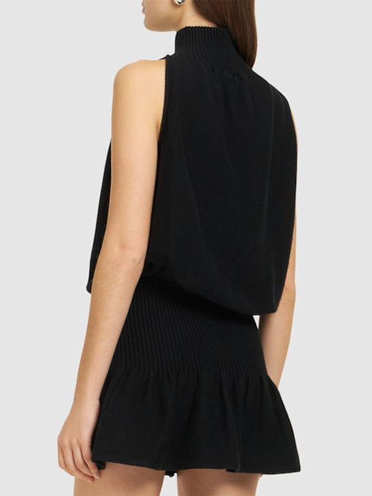 Alexander Wang: Vestito dolcevita con volant - Nero - women_2 | Luisa Via Roma