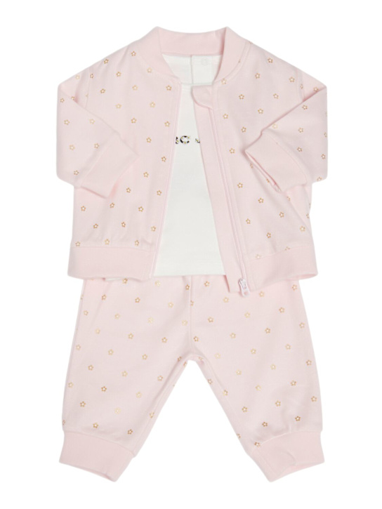 Marc Jacobs: Felpa con cappuccio, t-shirt e pantaloni in cotone - Rosa - kids-girls_0 | Luisa Via Roma
