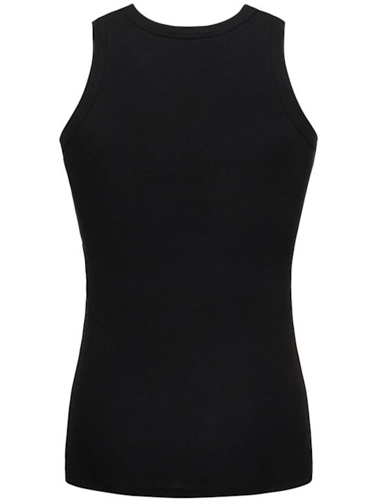 McQueen: Logo detail jersey tank top - Black - men_3 | Luisa Via Roma