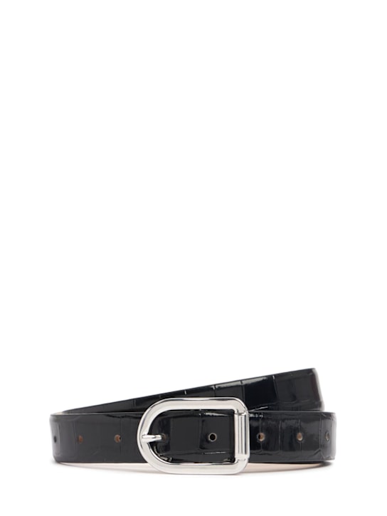 Déhanche: Cintura Mija in pelle goffrata - Nero/Argento - women_0 | Luisa Via Roma